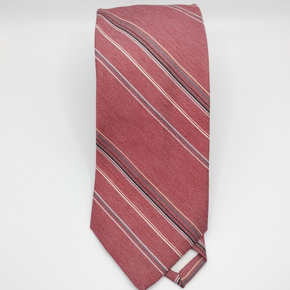 Necktie Golden Clasp Prince Consort Retro Diagonal- 58" L/ 3" W Vintage Red - Picture 8 of 9